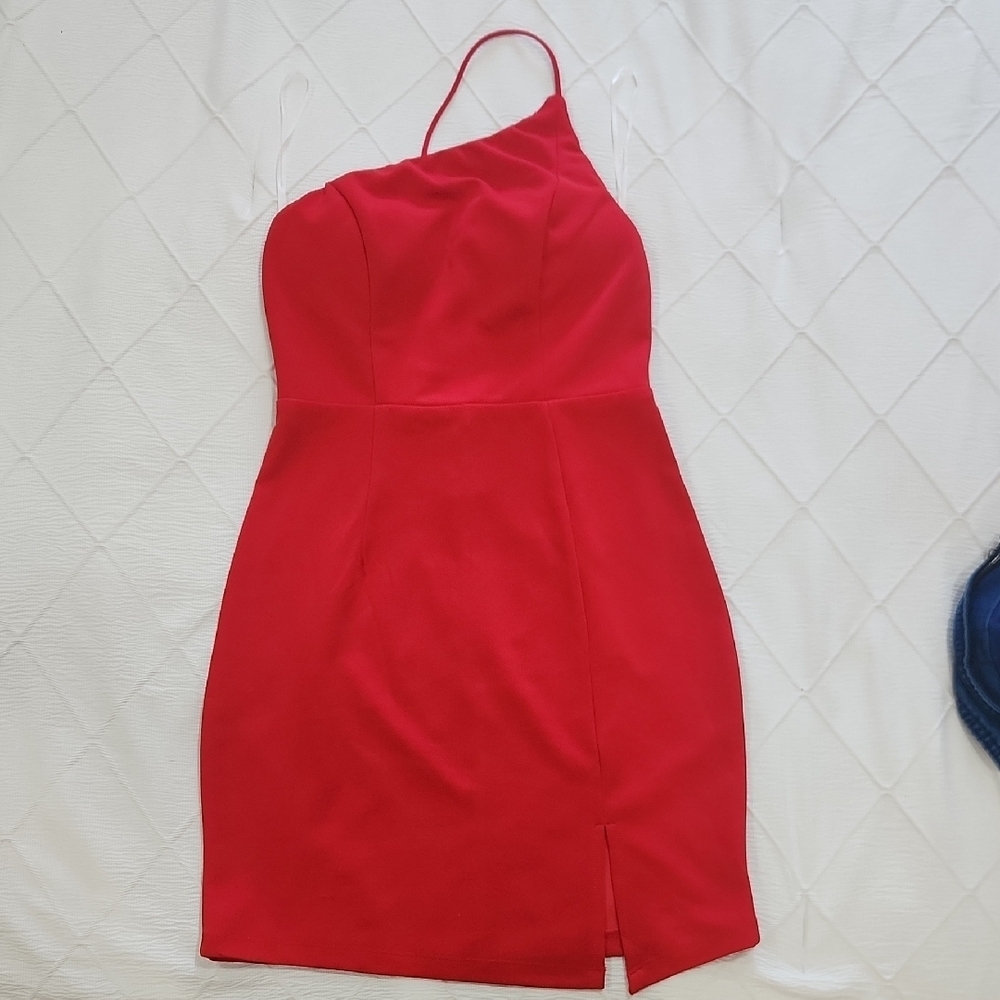 Princess Polly Vibrant Red One-Shoulder Dress - Picture 3 of 6